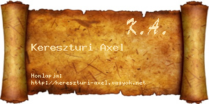 Kereszturi Axel névjegykártya